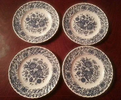 Buy 4 X Ridgway Ironstone  CLIFTON   Blue & White Floral 6.25  SIDE Plates • 8£