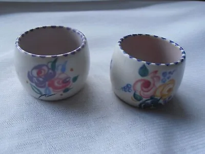 Buy 2 Vintage 1950s POOLE POTTERY Flower Pattern EGG CUPS 713 • 4.95£