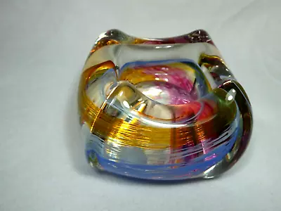 Buy Vintage Multicoloured Rounded Bowl. Early Isle Of Wight Coach Bolt Pontil ? • 35£