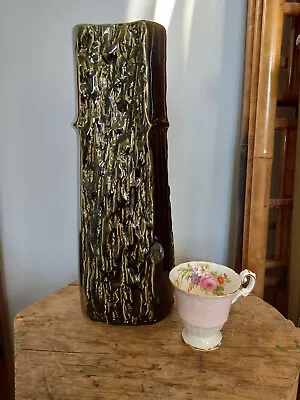 Buy Vintage Large Arthur Wood Textured Bracken Ceramic Vase 35cms High  England • 45£
