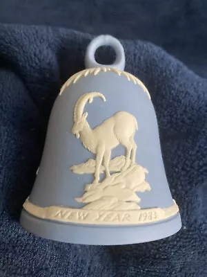 Buy Wedgwood Jasper Ware Small Blue & White Bell New Year 1983 Goats Design  Vgc #15 • 4.99£