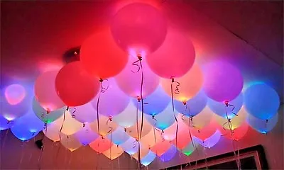 Buy LED Balloons 48 Pack Light Up PERFECT PARTY Decoration Wedding Kids Birthday UK! • 3.99£