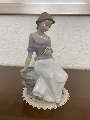 Buy Lladro Nao Figurines “Spring Reflections” Girl Sitting On Rock  • 40£