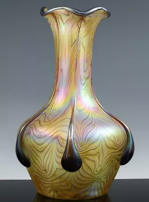 Buy Superb Antique Loetz Kralik Austrian Bohemian Iridescent Tadpole Art Glass Vase • 433.85£