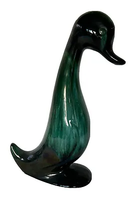 Buy Vintage Blue Mountain Pottery Duck Figurine Blue Green Drip Glaze 11  MCM • 14.22£