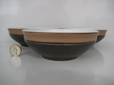 Buy 3 X DENBY POTTERY BROWN COTSWOLD RUSTIC TEXTURED RETRO DESIGN FRUIT CEREAL BOWL  • 22.99£