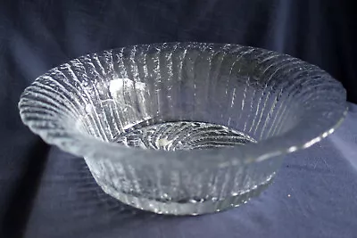 Buy Riihimaen Lasi Finland Icy Textured Crystal Glass 11.75  Rimmed Serving Tub/Bowl • 43.83£