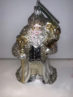 Buy Glassware Art Studio Blown Glass Santa 6.5  Ornament Made In Poland W/Box. • 26.99£
