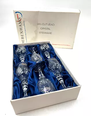 Buy Bohemia 24% Cut Lead Crystal Stemware Cherry Glasses X6 T2750 D52 • 17.99£