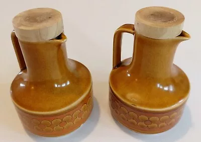 Buy Vintage Hornsea Pottery Saffron Oil Vinegar Jugs Pair NEW Stoppers • 19£