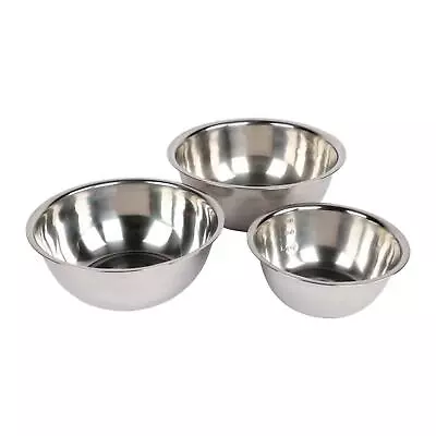 Buy 3x Stainless Steel Bowls Set Lightweight Cooking Dinnerware • 13.82£