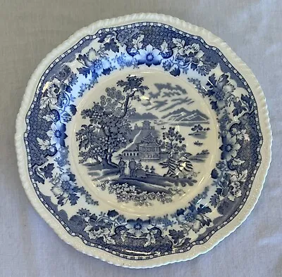 Buy 1930’s Woods Burslem Plate Seaforth Blue & White 10” Perfect Vintage With Hanger • 47.50£