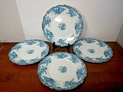 Buy Arcadia Royal Staffordshire Burslem Blue Dinner Plate Set Of Four • 86.86£