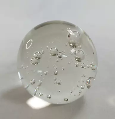 Buy Glass Paperweight Clear Bubble Globe Small 5.5cm 270g • 7.95£