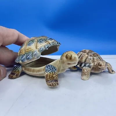 Buy Tortoise Trinket Box With Baby Vintage Pair Of Ring Tray Wade Porcelain Lovely • 14.97£