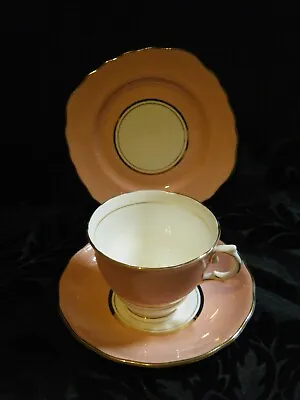 Buy Vintage Colclough Ballet Harlequin China Cup Saucer Plate Trio Salmon Pink B15 • 5£