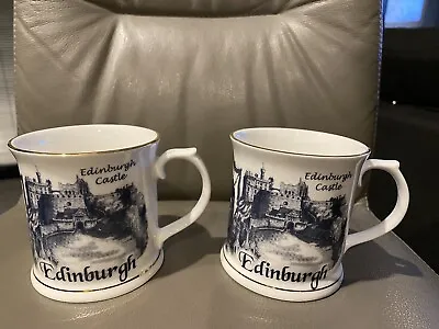 Buy Souvenir Pottery 2 X Mugs Edinburgh Scenes Souvenir Of Scotland  - NEW • 10£