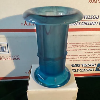 Buy Vintage Blueish Glass Column Vase Art Deco 20's 30's • 70.95£