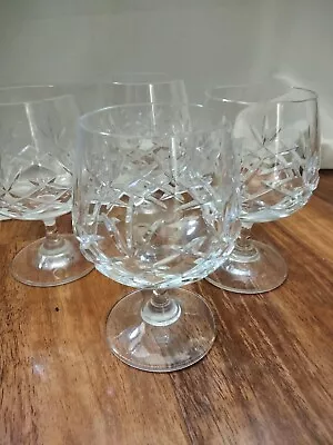 Buy Bohemia Brandy Glasses Crystal Clear Cut Glass Flamenco Beautiful X 4 • 17.99£