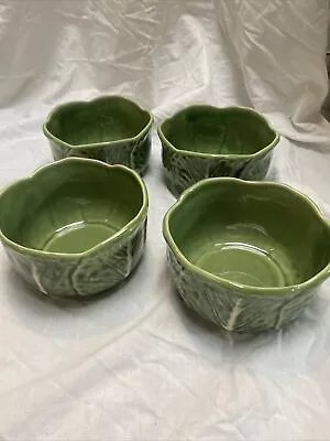 Buy Set Of 4 Bordallo Pinheiro Portugal Green Cabbage Leaf Small 4  Bowls • 57.53£