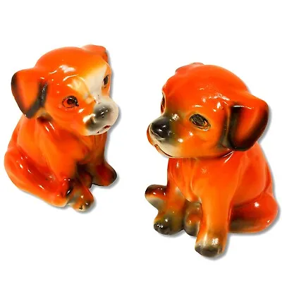 Buy VINTAGE KITSCH 2x Orange Dog Ceramic Figure Oriental Ornament Chinese MidCentury • 19.95£