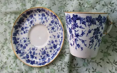 Buy Royal Worcester Antique Blue Ivy Demitasse Tea Cup Saucer Set China 1879 • 17.59£