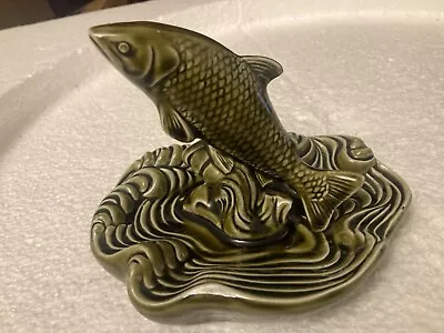 Buy Knock Celtic Pottery Made Ireland Green Salmon Leaping In Waves Trinket Dish 4” • 6.99£