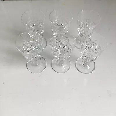 Buy 6 Royal Brierly Small Cut Glass Crystal Sherry Style Glasses BR • 15£