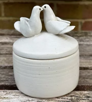 Buy Helmsdale Pottery David & Penny Woodley Studio Pottery Jar Love Doves Birds • 35£