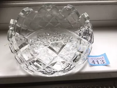 Buy Vintage Decorative Deep Cut Glass / Crystal Bowl (Diameter - 7î, 3.1î Deep) • 16£
