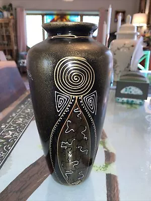 Buy Stunning 10” Sarra Blu Romanian Pottery Vase Hand Made Decorated Signed • 142.25£