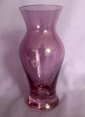 Buy Royal Doulton Vase Purple Hand Cut Carags Rose Bouquet 16 Cm • 14.99£