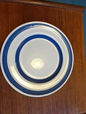 Buy Staffordshire Chef Ware England Blue White Plate 10  Cornishware Vintage MC  • 9.50£