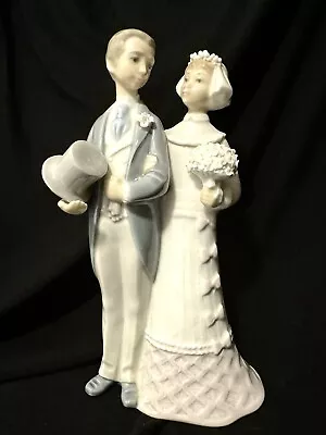 Buy Retired LLadro Spain Figurine # 4808 Wedding Bride And Groom Glossy- Cake Topper • 37.75£