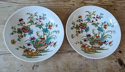 Buy Antique Pair  1820c. Ridgway Hand Coloured Porcelain Saucer Dishes Pattern 2/818 • 9.99£