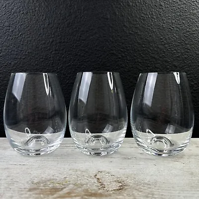Buy DARTINGTON Lead Free Crystal Wine Glasses Tumblers Stemless UK Dimpled Set 3 • 56.91£
