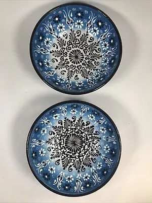 Buy Traditional Hand Painted Turkish Bowls Ozen Ceramics Blue White Black • 14.99£