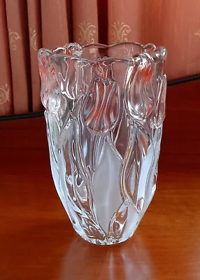 Buy Vintage Walther Large Pink Art Glass Tulip Vase, Free Post • 16.99£