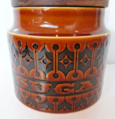 Buy Vintage Hornsea Heirloom England 1976 Sugar Jar Brown And Black, Wooden Lid • 6.50£