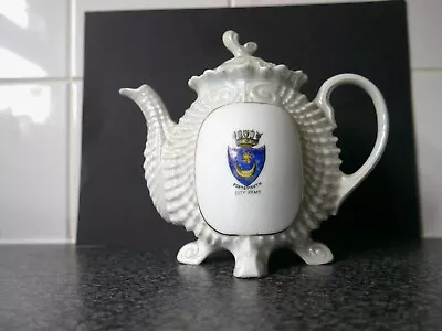 Buy CRESTED CHINA  PEARLWARE TEA/COFFEE POT  With  PORTSMOUTH  VICTORIA CRESTED WARE • 15.50£