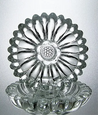 Buy Pair Vintage Pressed Glass Daisy Candle Holders - 11 Cm • 5£