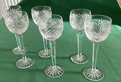 Buy Vintage 1970s Tyrone Dungannon Crystal Six Hock White Wine Glasses • 74.50£