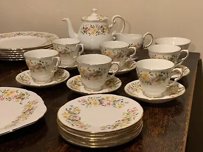 Buy Colclough Hedgerow Bone China Dinner Tea Set 40 Pieces Plates Bowls Teapot Cups • 140£