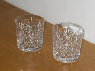 Buy 3 X Vintage Cut Glass Crystal Whisky Tumblers / Glasses  - 8.1cm Tall X 8cm Dia. • 14.95£