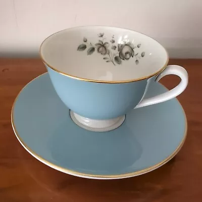 Buy Vintage Royal Doulton ROSE ELEGANS Tea Cup And Saucer In Blue Rose Colourway VGC • 5£