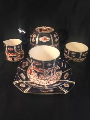 Buy Antique Art Deco Wadheath Ware England Teapot Cup And Saucer Sugar Bowl Imari • 72£
