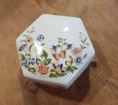 Buy Aynsley  Hexagonal  Trinket Box With Lid   Cottage Garden   Design • 5£