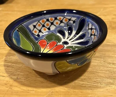 Buy Mexican Talavera Small Pottery 3 Footed Trinket Bowl Floral Lead Free • 15.34£