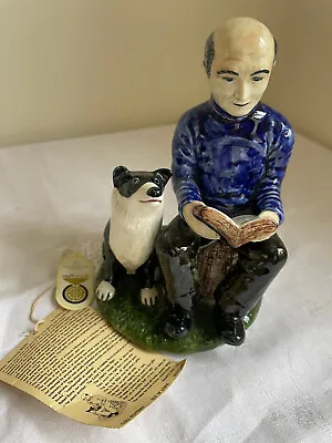 Buy Rare Vintage Man Reading Bible With Dog Figurine Coll Pottery Isle Of Lewis 1970 • 47£
