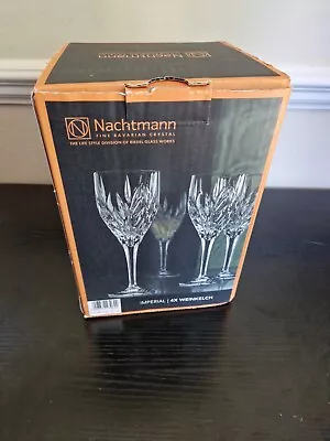 Buy Nachtmann Deep Cut Fine Bavarian Floral Crystal Imperial 4x Weinkelch Glasses • 89.99£